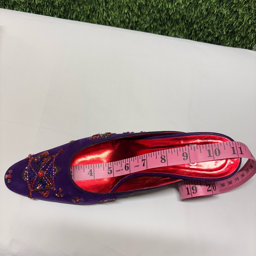 ❤️ Fendi Vintage Suede Beaded Mules Size 40  A114L50 - Picture 9 of 9